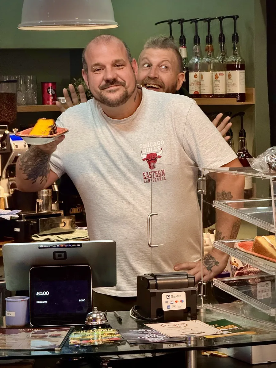 Gavin and Garry Volunteering at Revive Cafe Norwich